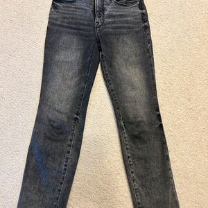 Women’s Good American Dark Gray Wash Straight-Leg Jeans